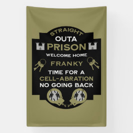 刑務所から帰宅する 横断幕