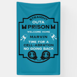 刑務所から帰宅する 横断幕