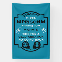 刑務所から帰宅する 横断幕