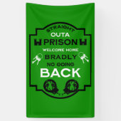 刑務所から帰宅する 横断幕 (縦)