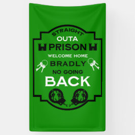 刑務所から帰宅する 横断幕