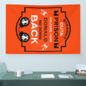 刑務所から帰宅する 横断幕 (トレードショー)