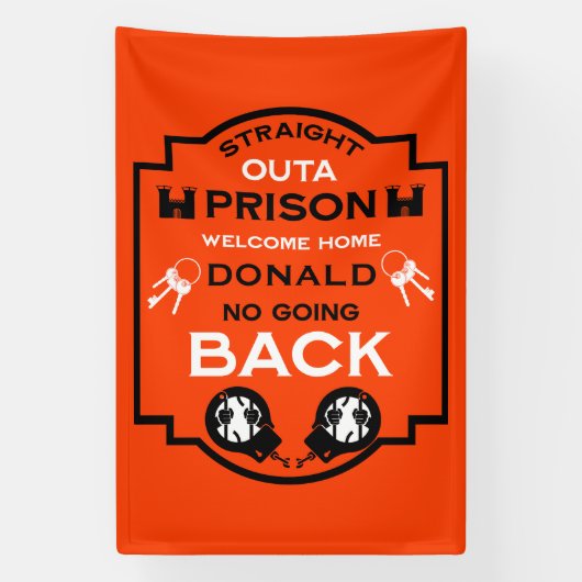 刑務所から帰宅する 横断幕 (縦)