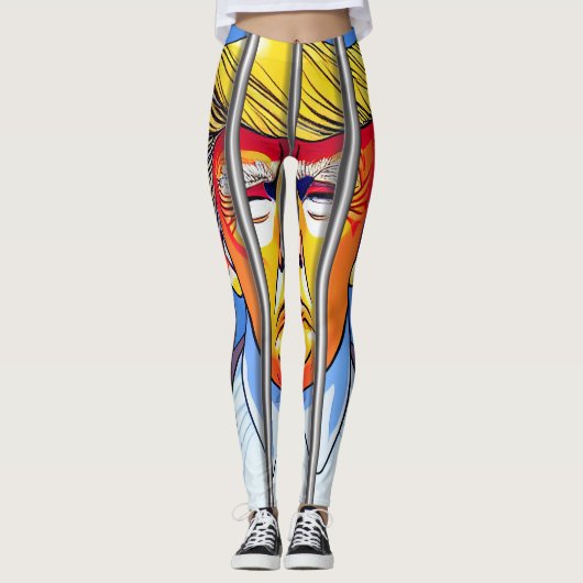 刑務所でトランプのオールオーバープリントレギンス レギンス (正面)