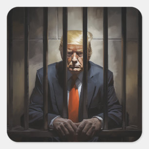 刑務所でトランプ。 スクエアシール