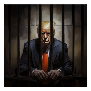 刑務所でトランプ。 ポスター