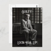 刑務所で有罪のトランプ黒白の彼をロック ポストカード (正面/裏面)