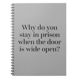 刑務所にいる引用文 ノートブック