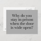 刑務所にいる引用文 ポストカード (正面/裏面)