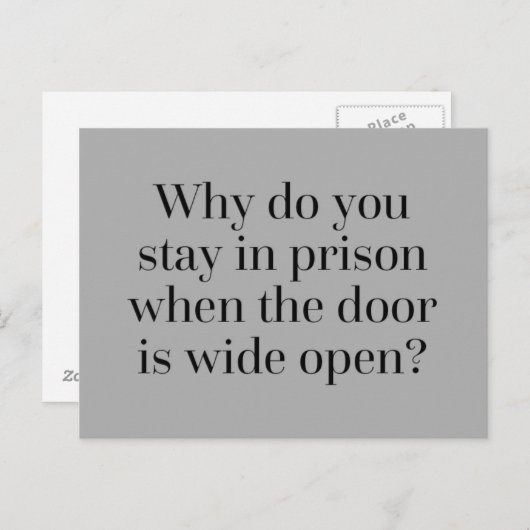 刑務所にいる引用文 ポストカード (正面/裏面)