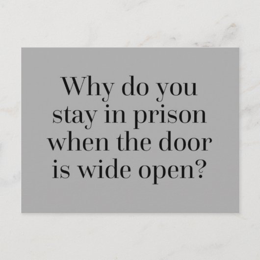 刑務所にいる引用文 ポストカード (正面)