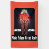 刑務所に素晴らしい-アンチ切札の旗を再度して下さい 横断幕 (縦)