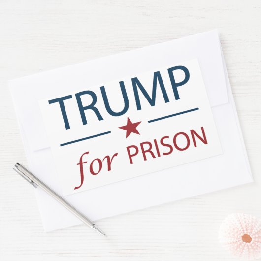 刑務所のためのトランプアンチトランプ政治的スローガン 長方形シール (封筒)