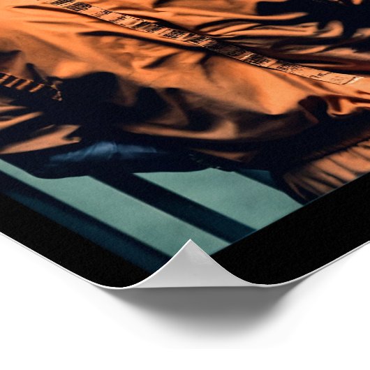 刑務所のトランプのオレンジ色のジャンプスーツの手は罪を犯したカフ ポスター (角)