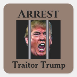 刑務所のバーの後ろで泣き叫ぶトランプの頭 スクエアシール