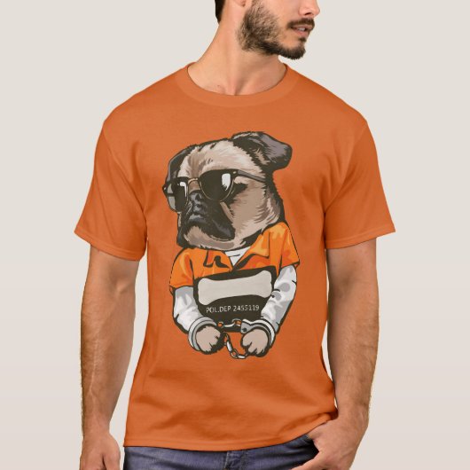 刑務所の犬、悪い犬の友達の女の子 Tシャツ (正面)