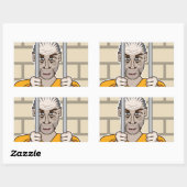 刑務所の犯罪者 長方形シール (シート)