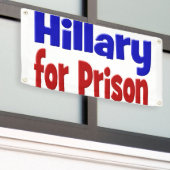 刑務所の赤と青のためのヒラリー 横断幕 (ビルの外側)