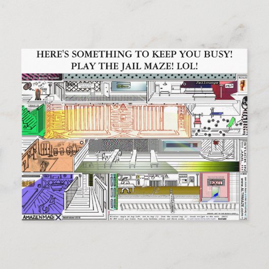 刑務所の迷路:あなた保に何か忙し!プライ… ポストカード (正面)