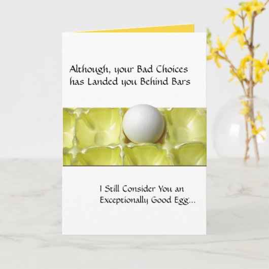 刑務所カード-よい卵 カード (黄色い花)