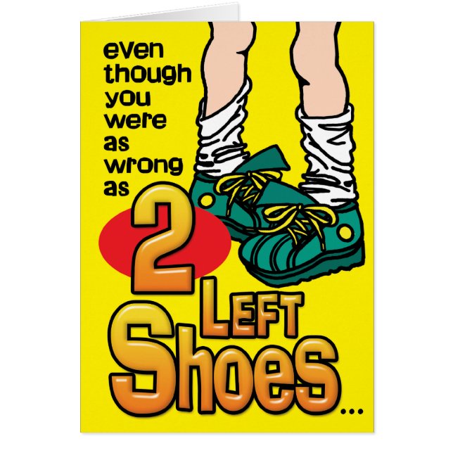 刑務所カード- 2つは靴を残しました (正面)