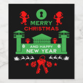 刑務所クリスマス休日ギフト ワインラベル (シングルラベル)
