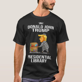 刑務所トランプ大統領の図書室おもしろいアンチ Tシャツ