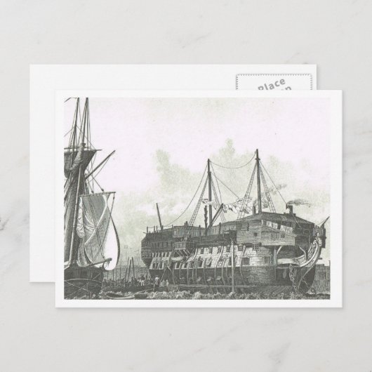 刑務所ハルク1800sとして使用される船舶 ポストカード (正面/裏面)