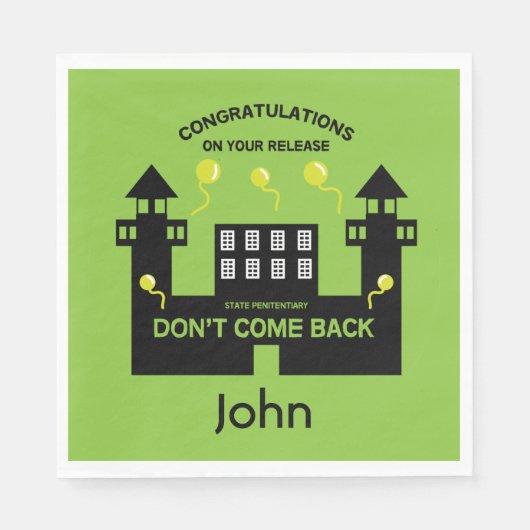 刑務所内で釈放されたギフト スタンダードランチョンナプキン (正面)