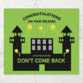 刑務所内で釈放されたギフト スパークリングワインラベル (シングルラベル)