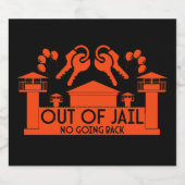 刑務所内で釈放されたギフト スパークリングワインラベル (シングルラベル)