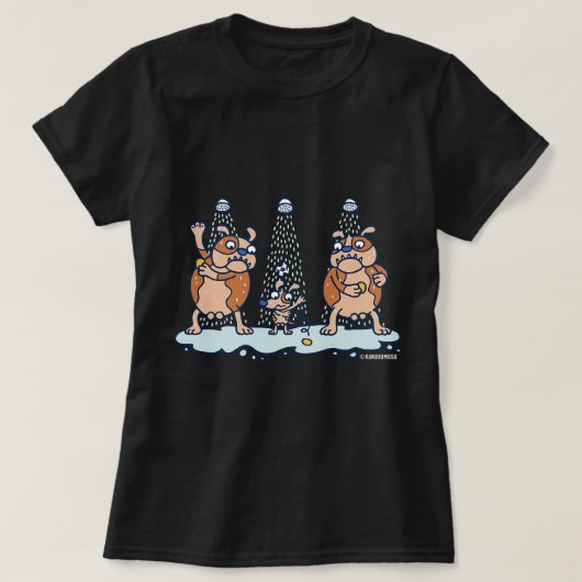 刑務所内のおもしろい犬 Tシャツ (デザイン正面)