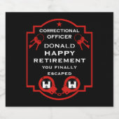 刑務所刑務所刑務官の退職 スパークリングワインラベル (シングルラベル)