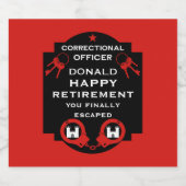 刑務所刑務所刑務官の退職 スパークリングワインラベル (シングルラベル)