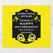 刑務所刑務所刑務官の退職 スパークリングワインラベル (シングルラベル)