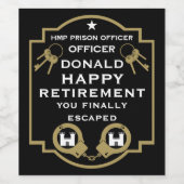 刑務所刑務所刑務官の退職 ワインラベル (シングルラベル)