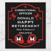 刑務所刑務所刑務官の退職 ワインラベル (シングルラベル)