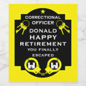 刑務所刑務所刑務官の退職 ワインラベル (シングルラベル)