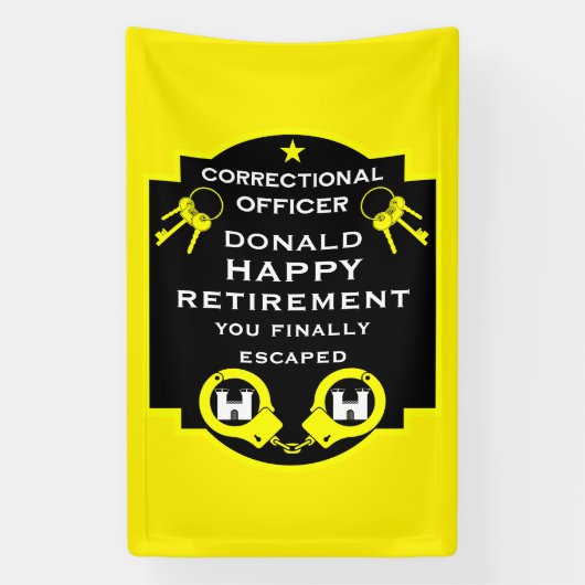 刑務所刑務所刑務官の退職 横断幕 (縦)