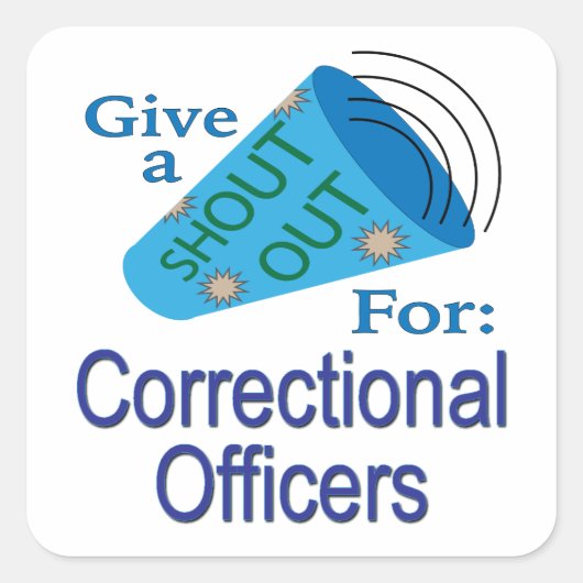 刑務所広場ステッカーに大声で叫ぶ スクエアシール (正面)