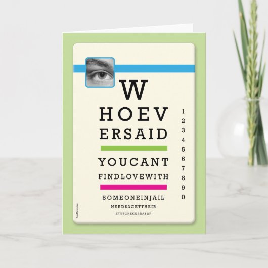 刑務所用カード – 目をチェック カード (正面)