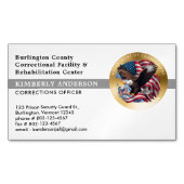 刑務所監獄セキュリティバッジのロゴ マグネット名刺 (正面)