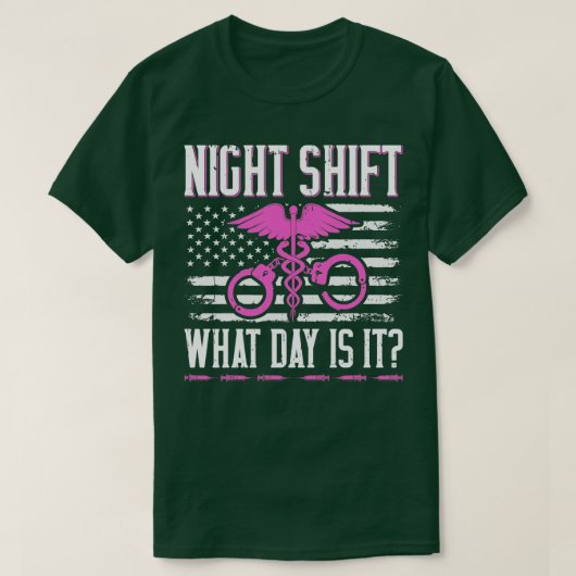 刑務所看護夜間勤務矯正ナース Tシャツ (デザイン正面)