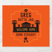 刑務所釈放のギフトを外す スパークリングワインラベル (シングルラベル)