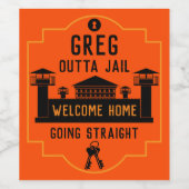 刑務所釈放のギフトを外す ワインラベル (シングルラベル)