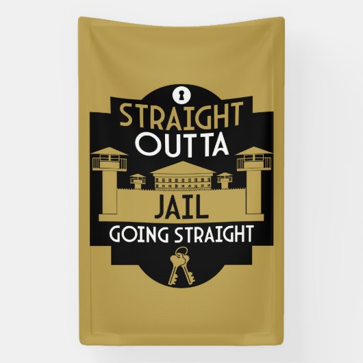 刑務所釈放のギフトを外す 横断幕 (縦)