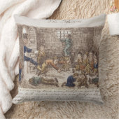 刑務所1858年(着色された版木、銅版、版画) クッション (ブランケット)