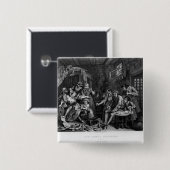 刑務所、プレートVIIの熊手 缶バッジ (正面&裏面)