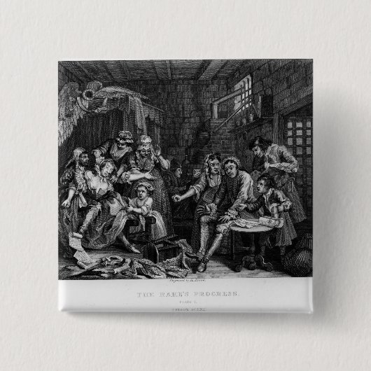 刑務所、プレートVIIの熊手 缶バッジ (正面)