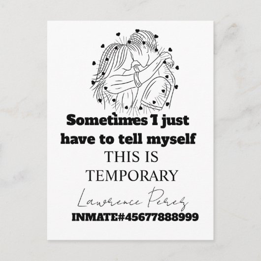 刑務所 ラブカード 遠距離 かわいい ポストカード (正面)